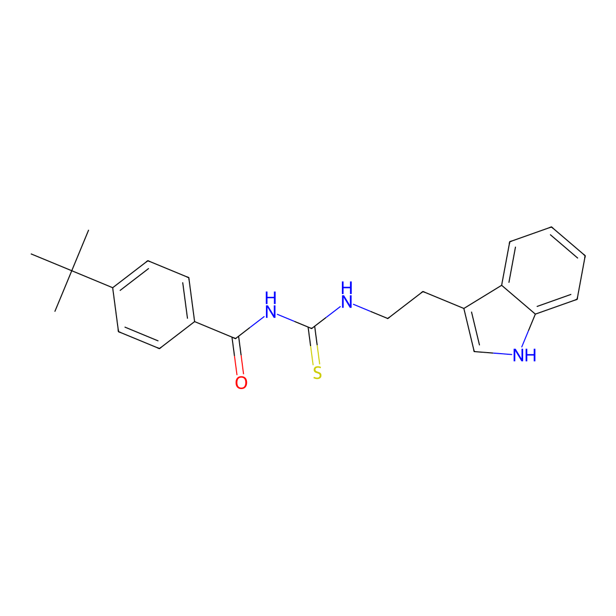 4-tert-butyl-N-[2-(1H-indol-3-yl)ethylcarbamothioyl]benzamide molecular structure, CAS 1119391-85-3