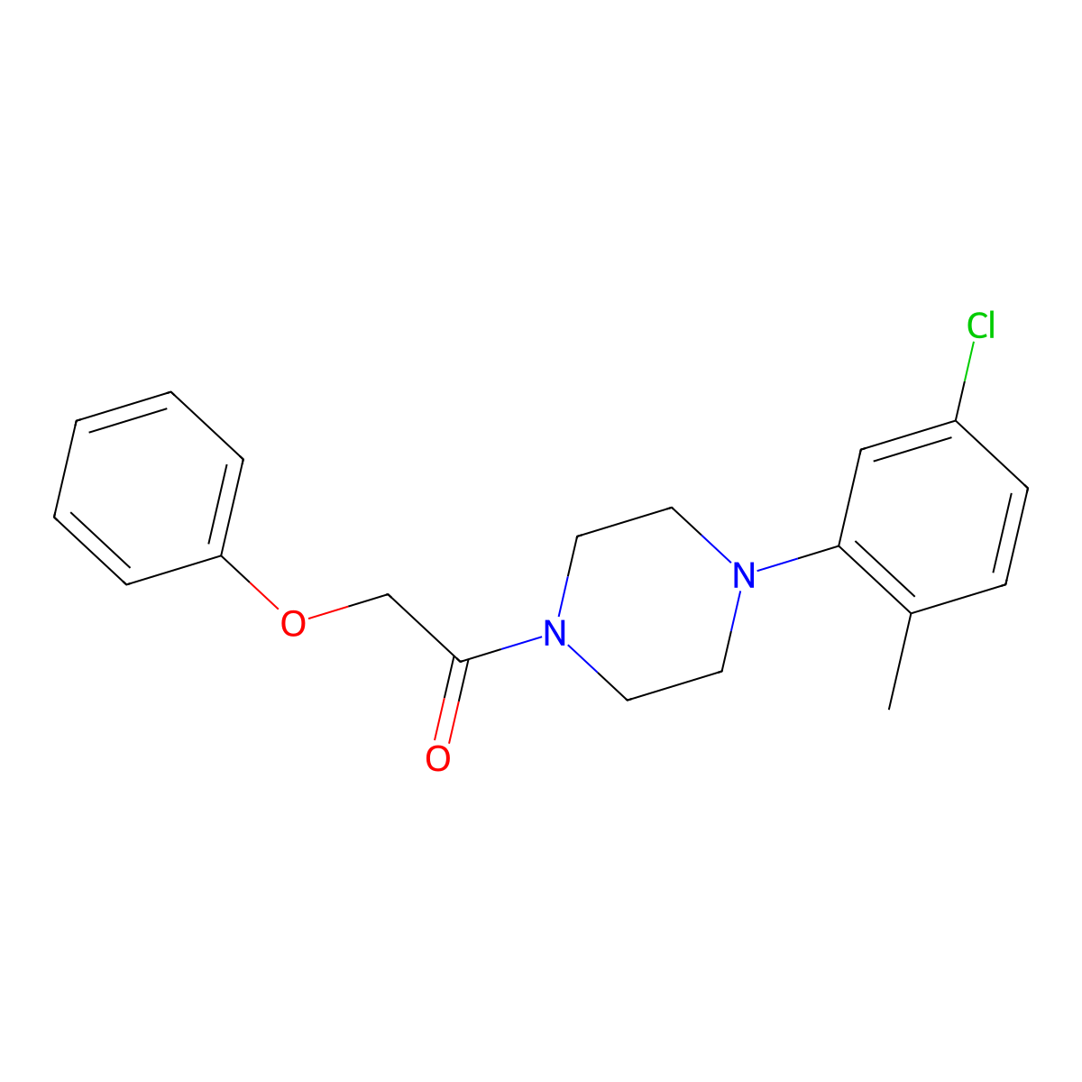 1-(4-(5-Chloro-2-methylphenyl)piperazinyl)-2-phenoxyethan-1-one molecular structure, CAS 1119391-88-6