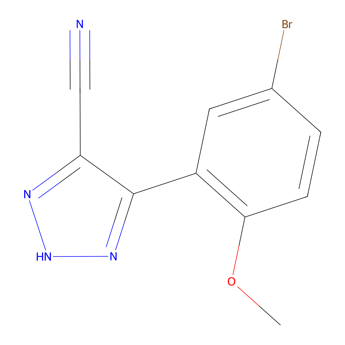 4-(5-Bromo-2-methoxyphenyl)-1H-1,2,3-triazole-5-carbonitrile molecular structure, CAS 1119391-96-6