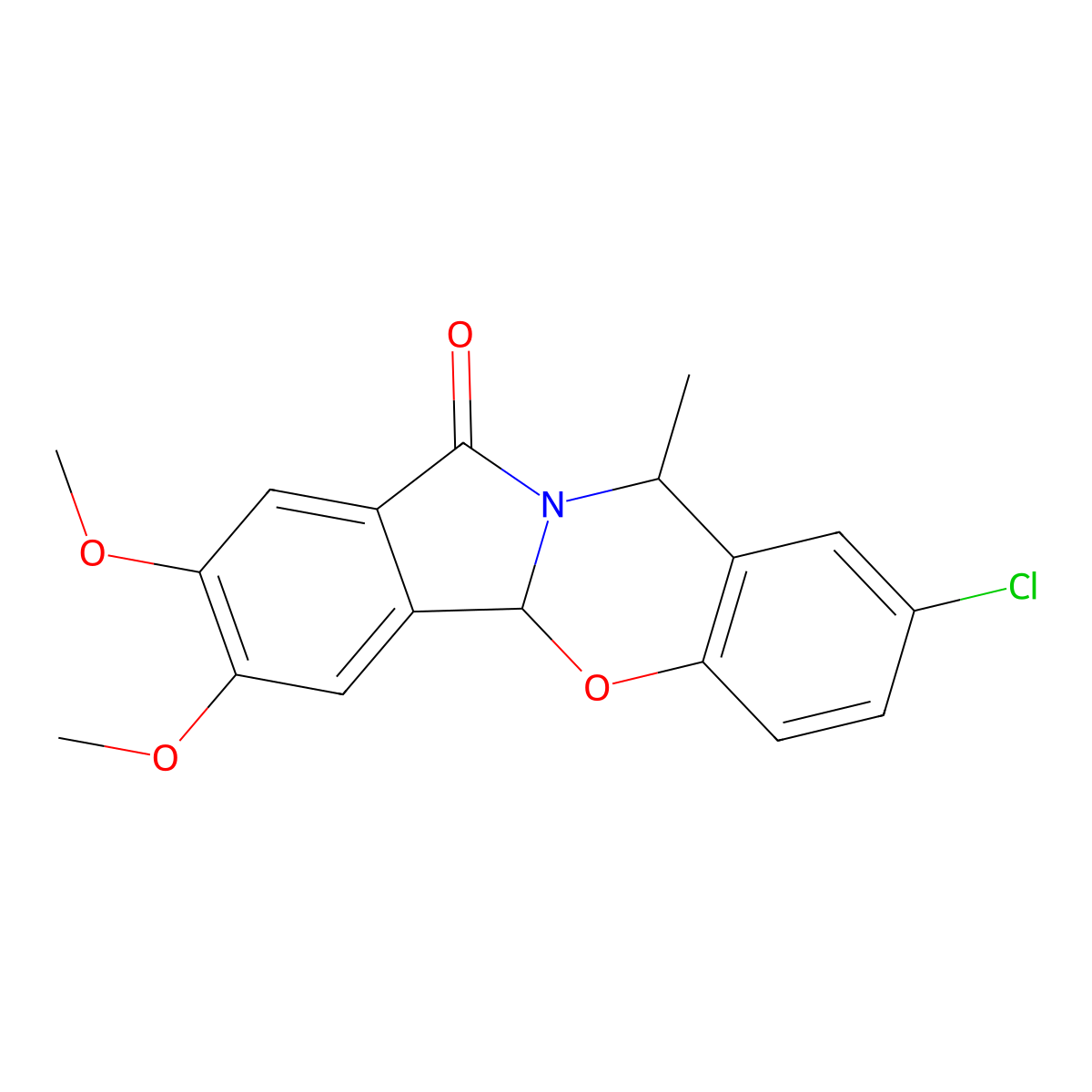 8-Chloro-2,3-dimethoxy-10-methyl-10H-isoindolo[1,2-b][1,3]benzoxazin-12(4bH)-one molecular structure, CAS 1119391-97-7
