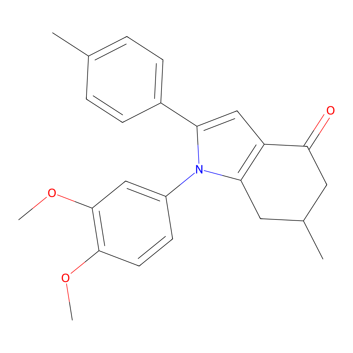 1-(3,4-Dimethoxyphenyl)-6-methyl-2-(4-methylphenyl)-5,6,7-trihydroindol-4-one molecular structure, CAS 1119392-10-7