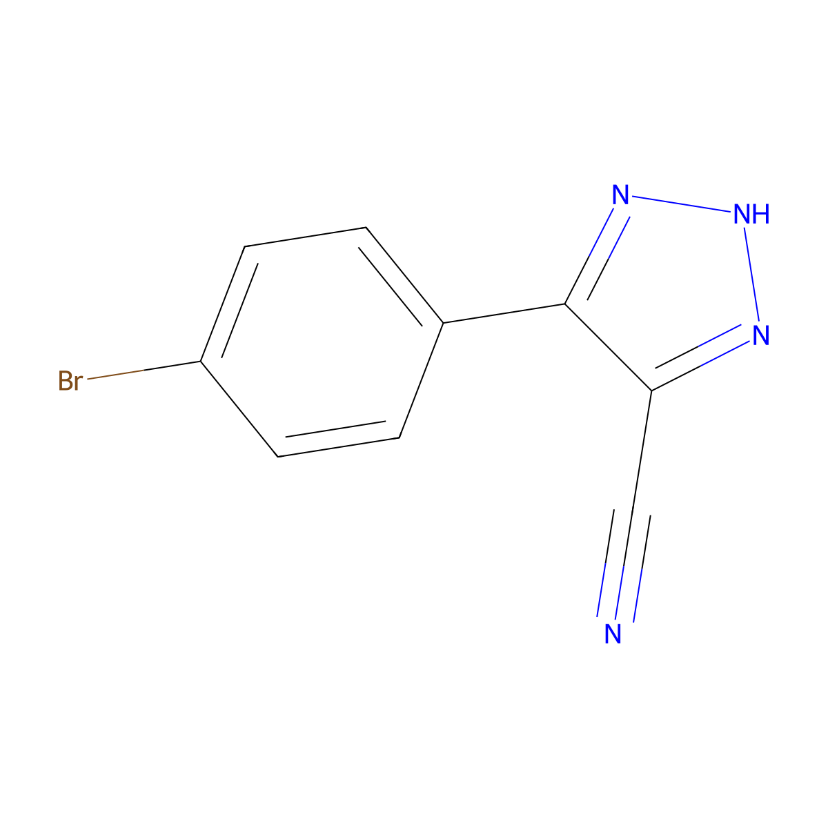4-(4-Bromophenyl)-1H-1,2,3-triazole-5-carbonitrile molecular structure, CAS 1119392-12-9