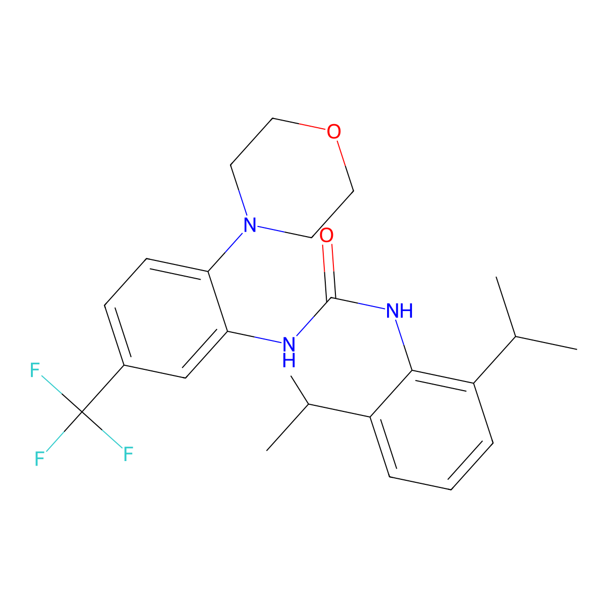 1-(2,6-Diisopropylphenyl)-3-(2-morpholin-4-YL-5-(trifluoromethyl)phenyl)urea molecular structure, CAS 1119392-14-1