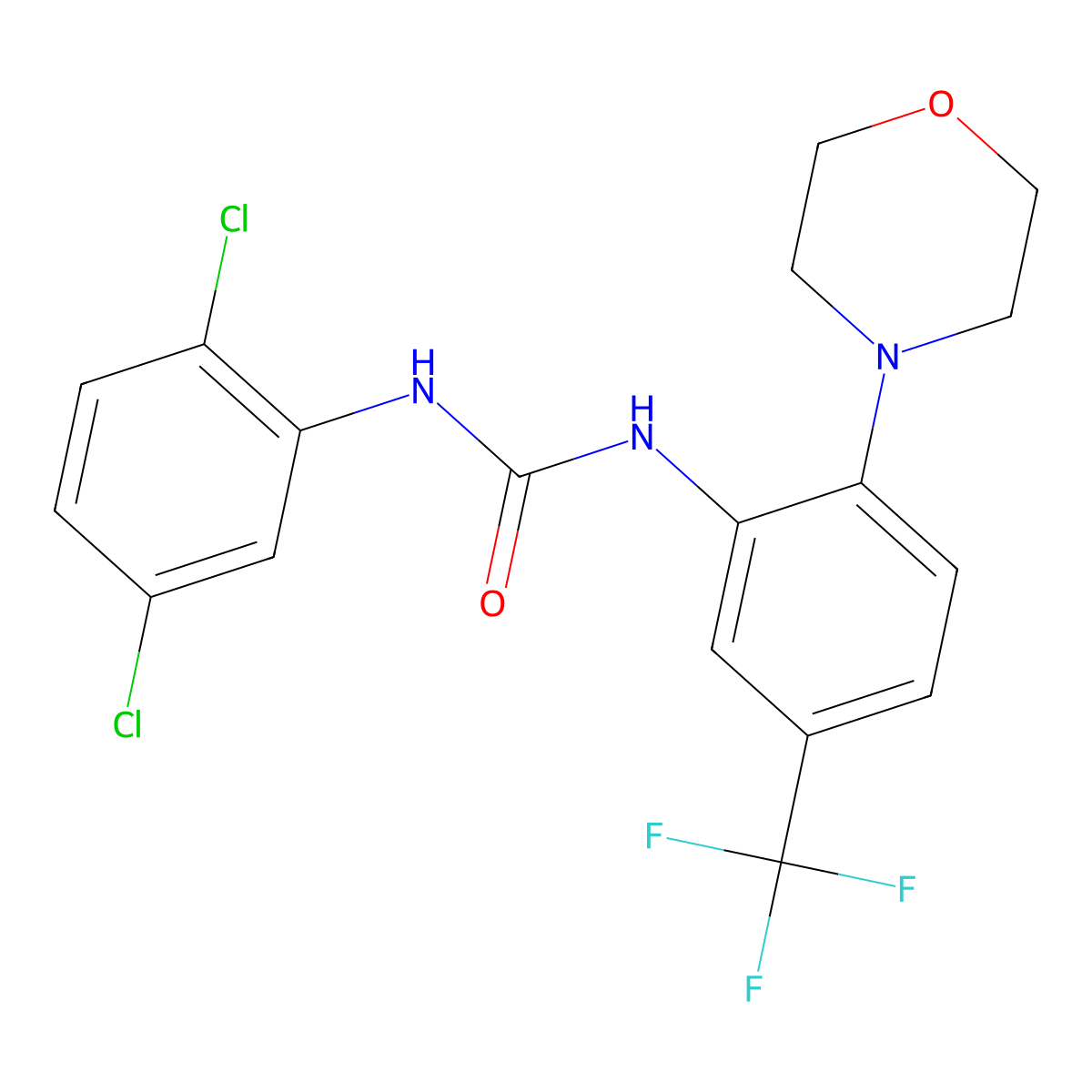 1-(2,5-Dichlorophenyl)-3-(2-morpholin-4-YL-5-(trifluoromethyl)phenyl)urea molecular structure, CAS 1119392-16-3