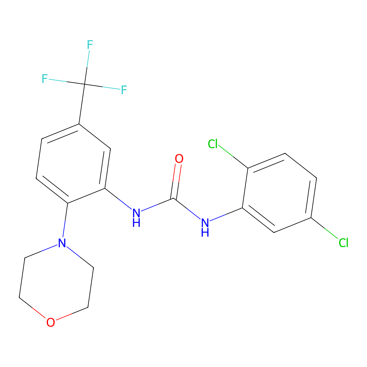 1-(2,5-Dichlorophenyl)-3-(2-morpholin-4-YL-5-(trifluoromethyl)phenyl)urea molecular structure, CAS 1119392-16-3