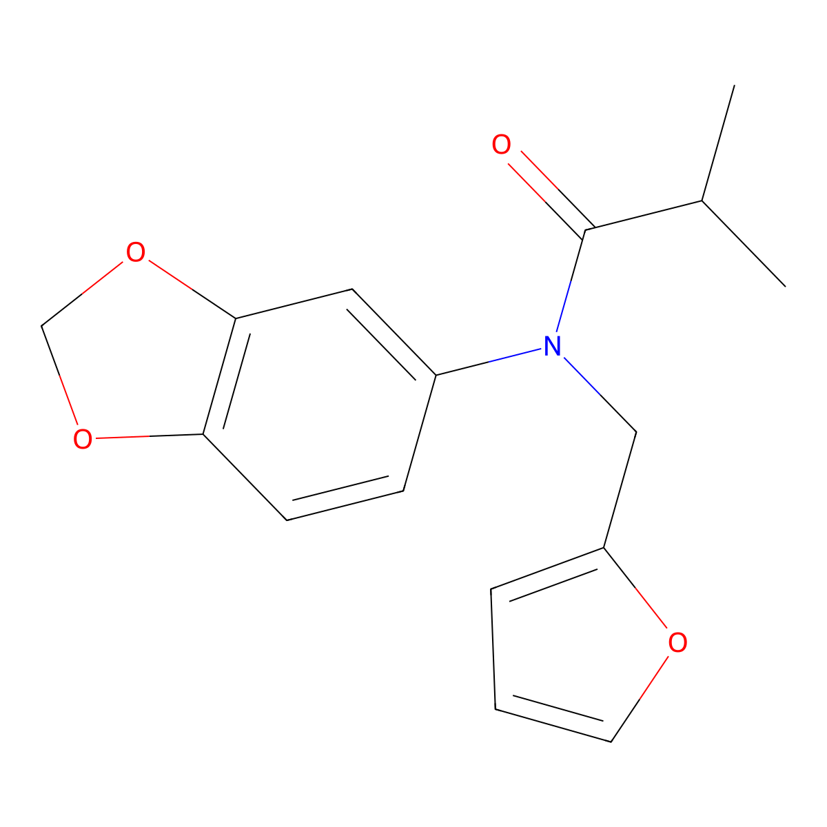 N-Benzo[3,4-D]1,3-dioxolen-5-YL-N-(2-furylmethyl)-2-methylpropanamide molecular structure, CAS 1119392-28-7