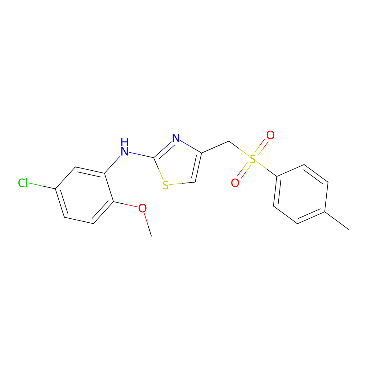 1-(((4-((5-Chloro-2-methoxyphenyl)amino)(3,5-thiazolyl))methyl)sulfonyl)-4-methylbenzene molecular structure, CAS 1119392-32-3