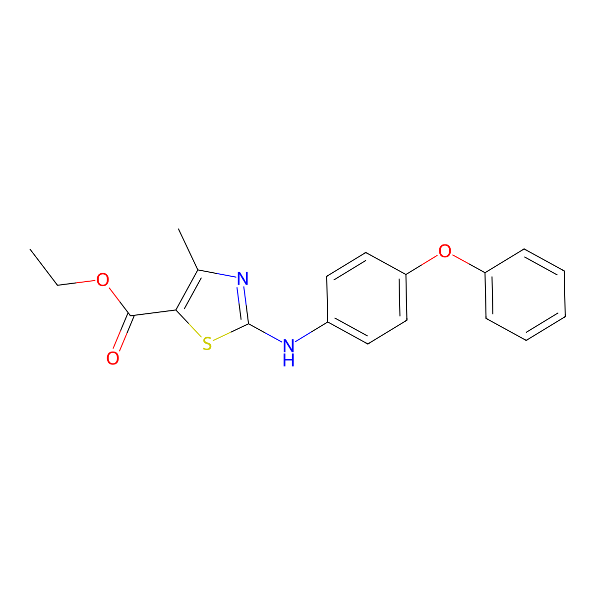 Ethyl 5-methyl-3-((4-phenoxyphenyl)amino)-2,4-thiazolecarboxylate molecular structure, CAS 1119392-46-9