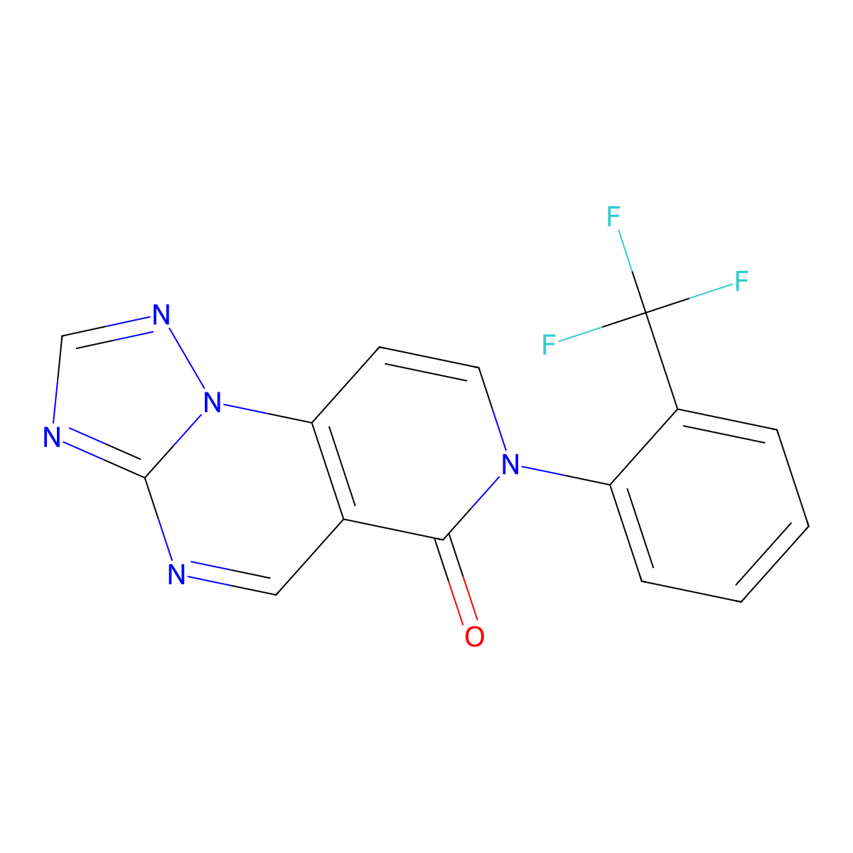 7-[2-(trifluoromethyl)phenyl]pyrido[3,4-e][1,2,4]triazolo[1,5-a]pyrimidin-6(7H)-one molecular structure, CAS 1119393-41-7