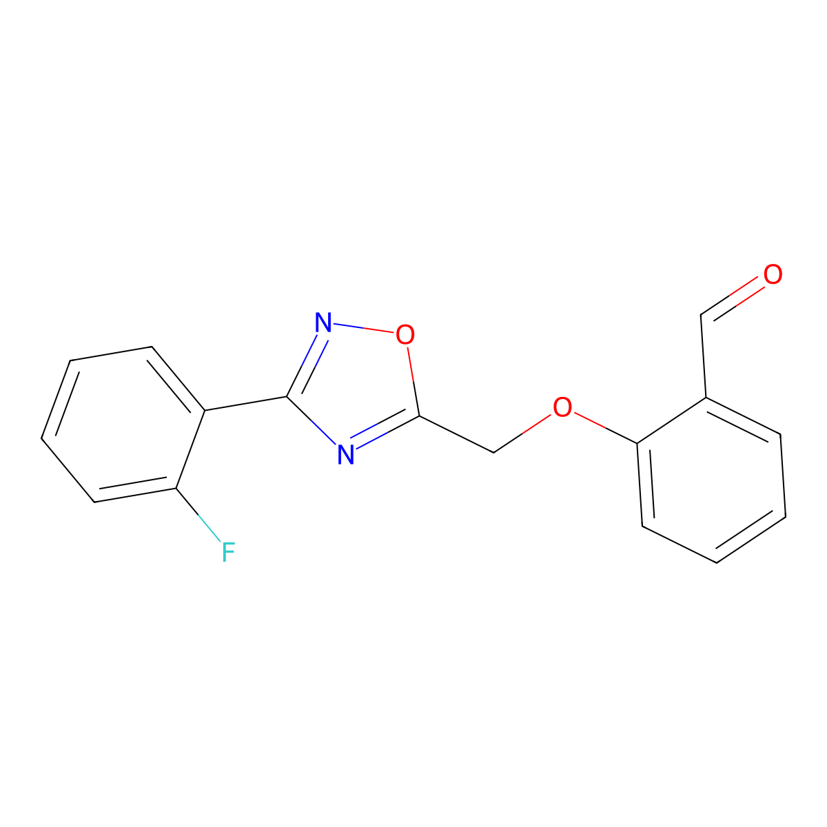 2-((3-(2-Fluorophenyl)-1,2,4-oxadiazol-5-yl)methoxy)benzaldehyde molecular structure, CAS 1119396-83-6
