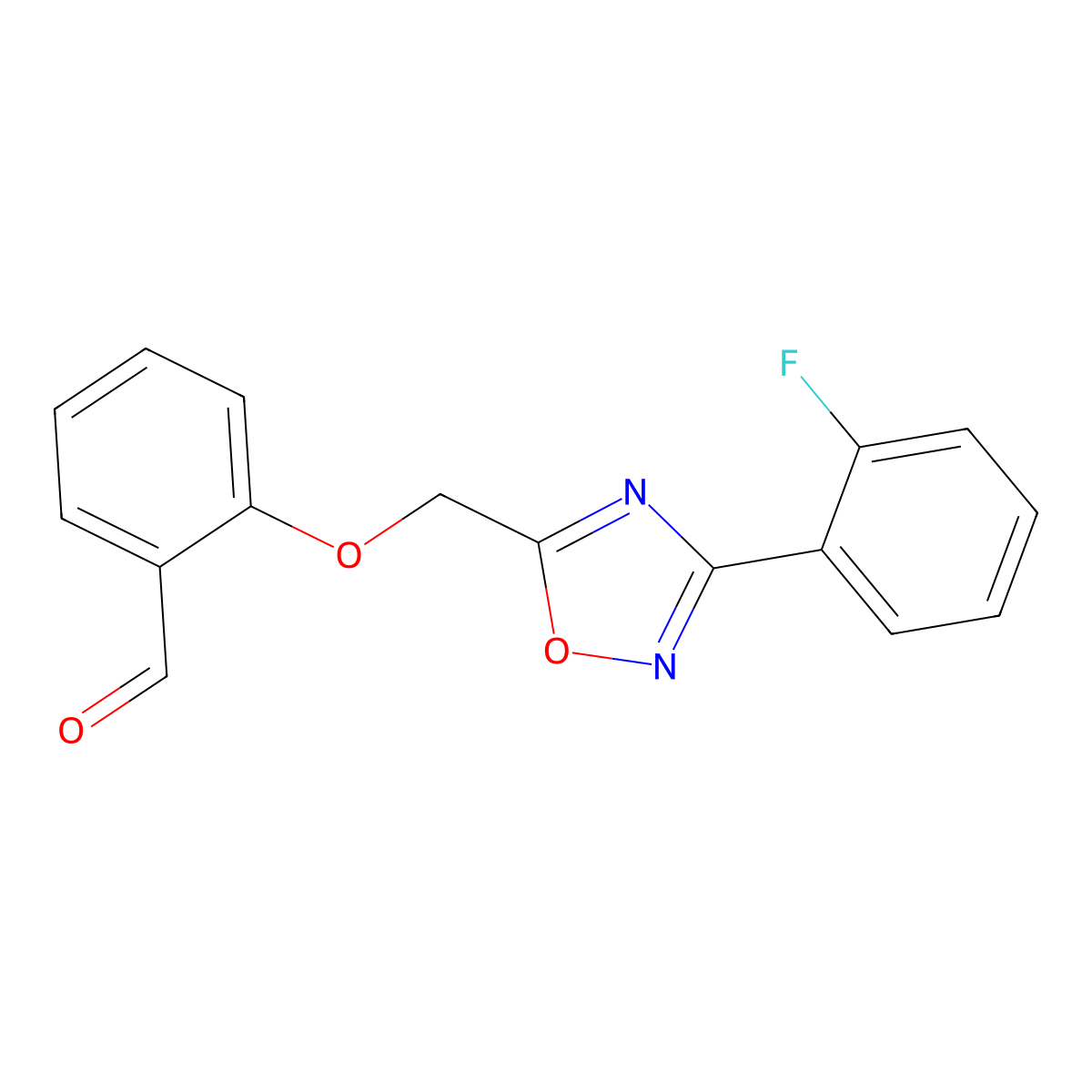 2-((3-(2-Fluorophenyl)-1,2,4-oxadiazol-5-yl)methoxy)benzaldehyde molecular structure, CAS 1119396-83-6