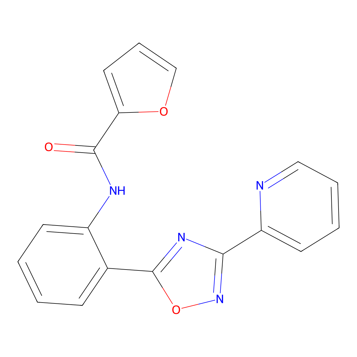 N-(2-(3-(pyridin-2-yl)-1,2,4-oxadiazol-5-yl)phenyl)furan-2-carboxamide molecular structure, CAS 1119398-55-8