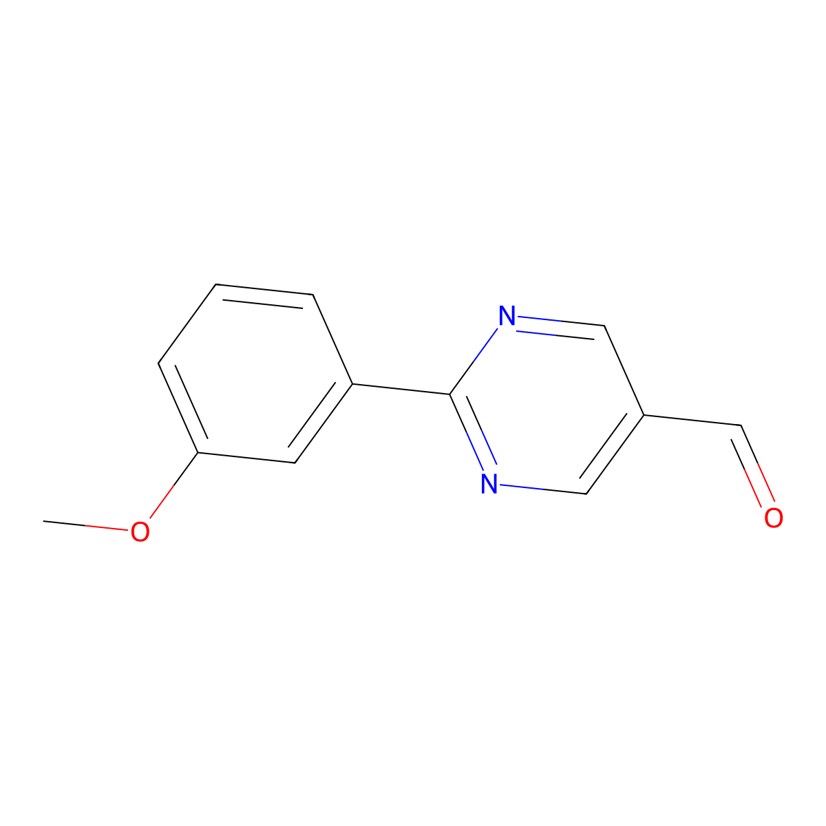2-(3-Methoxyphenyl)pyrimidine-5-carbaldehyde molecular structure, CAS 1119398-70-7