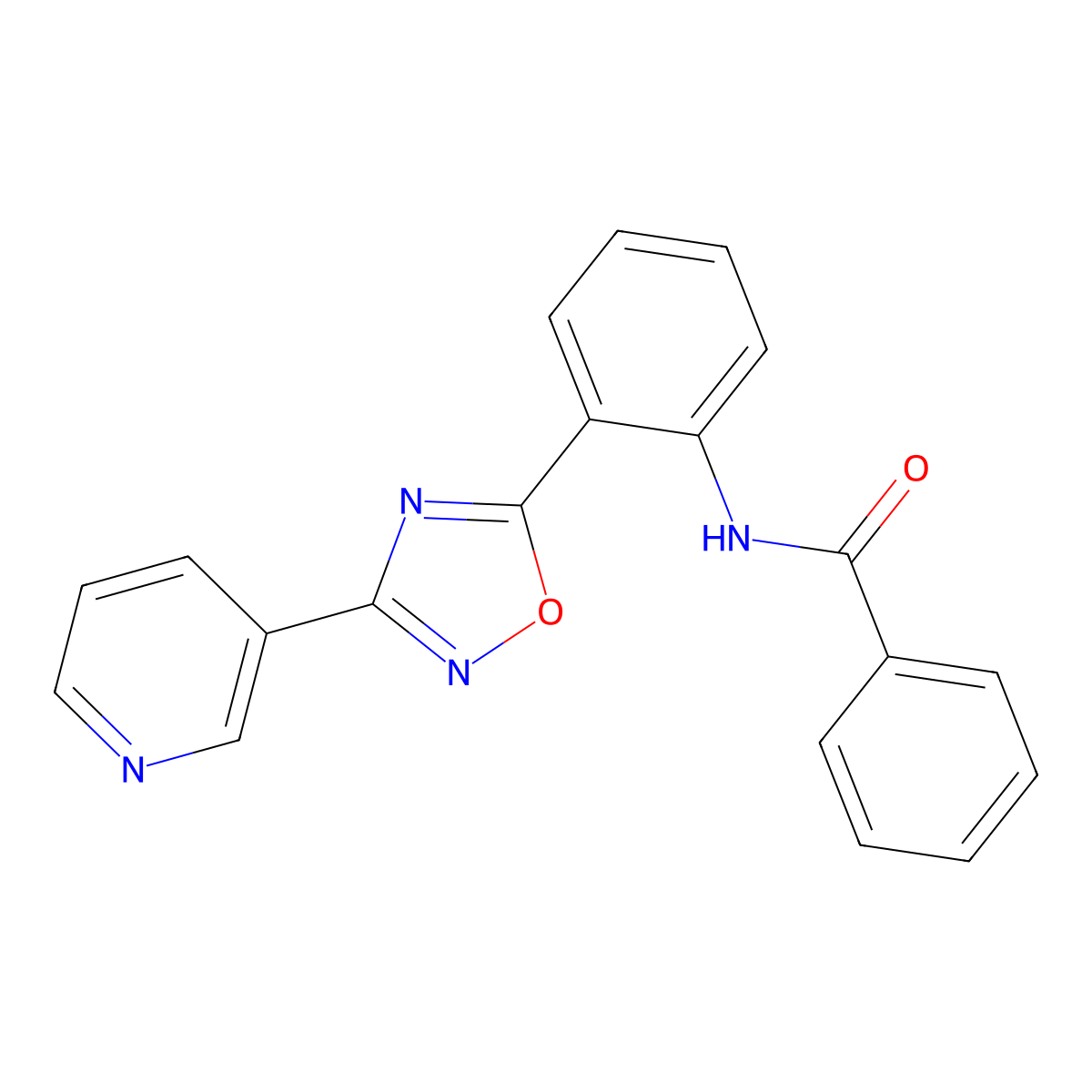 N-{2-[3-(3-pyridinyl)-1,2,4-oxadiazol-5-yl]phenyl}benzamide molecular structure, CAS 1119398-94-5