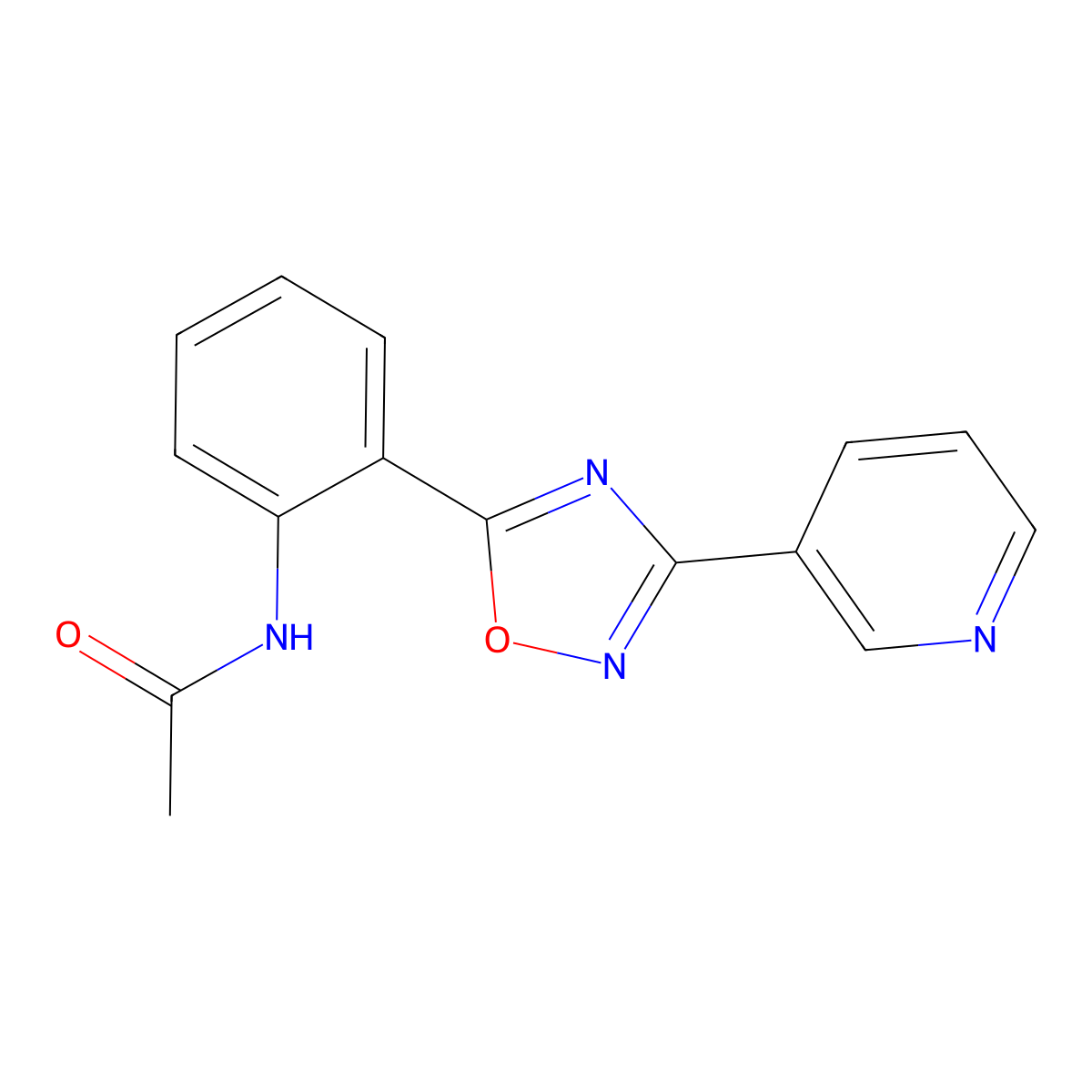 N-[(3-pyridin-3-yl[1,2,4]oxadiazol-5-yl)-phenyl]-acetamide molecular structure, CAS 1119402-92-4