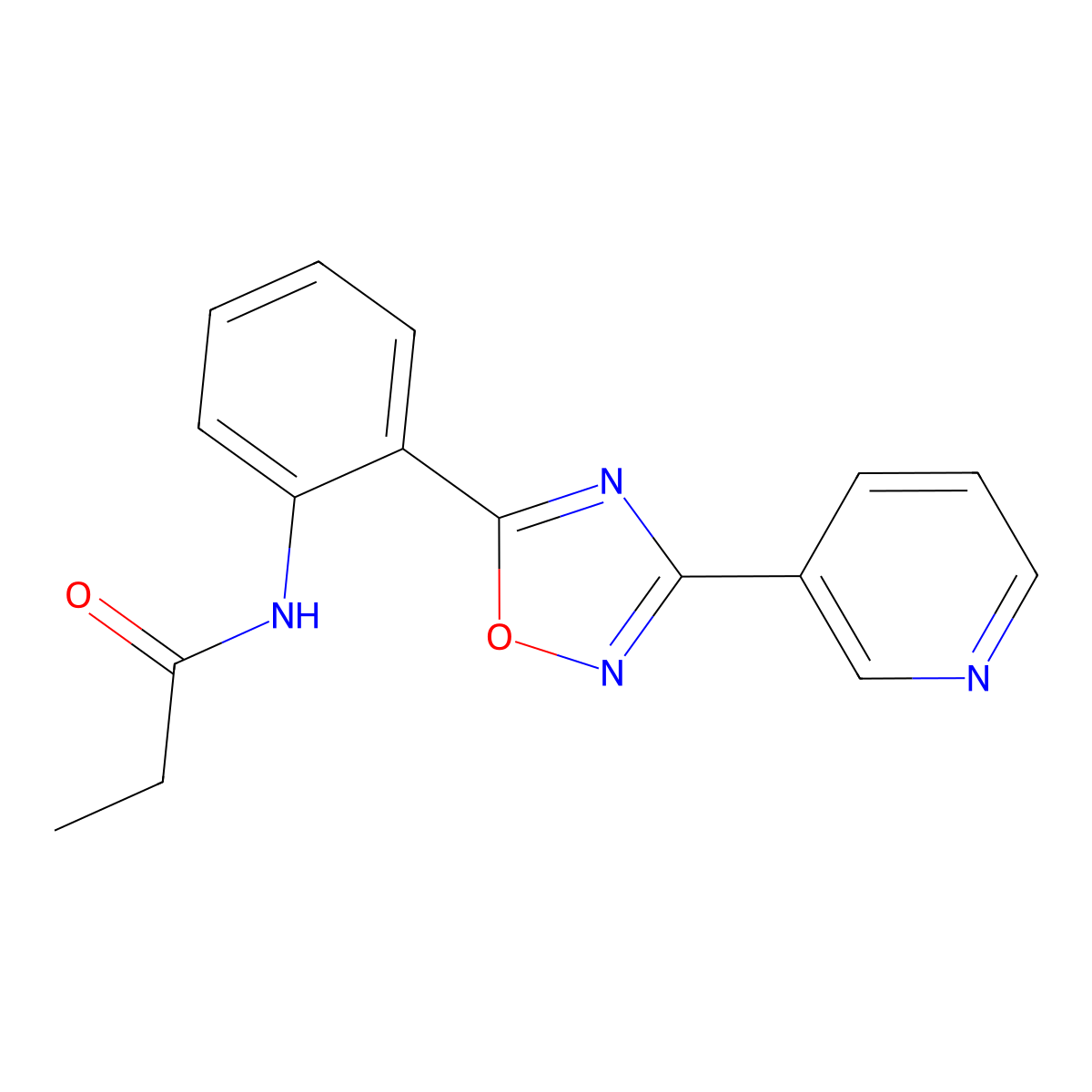 N-{2-[3-(3-pyridinyl)-1,2,4-oxadiazol-5-yl]phenyl}propanamide molecular structure, CAS 1119403-16-5