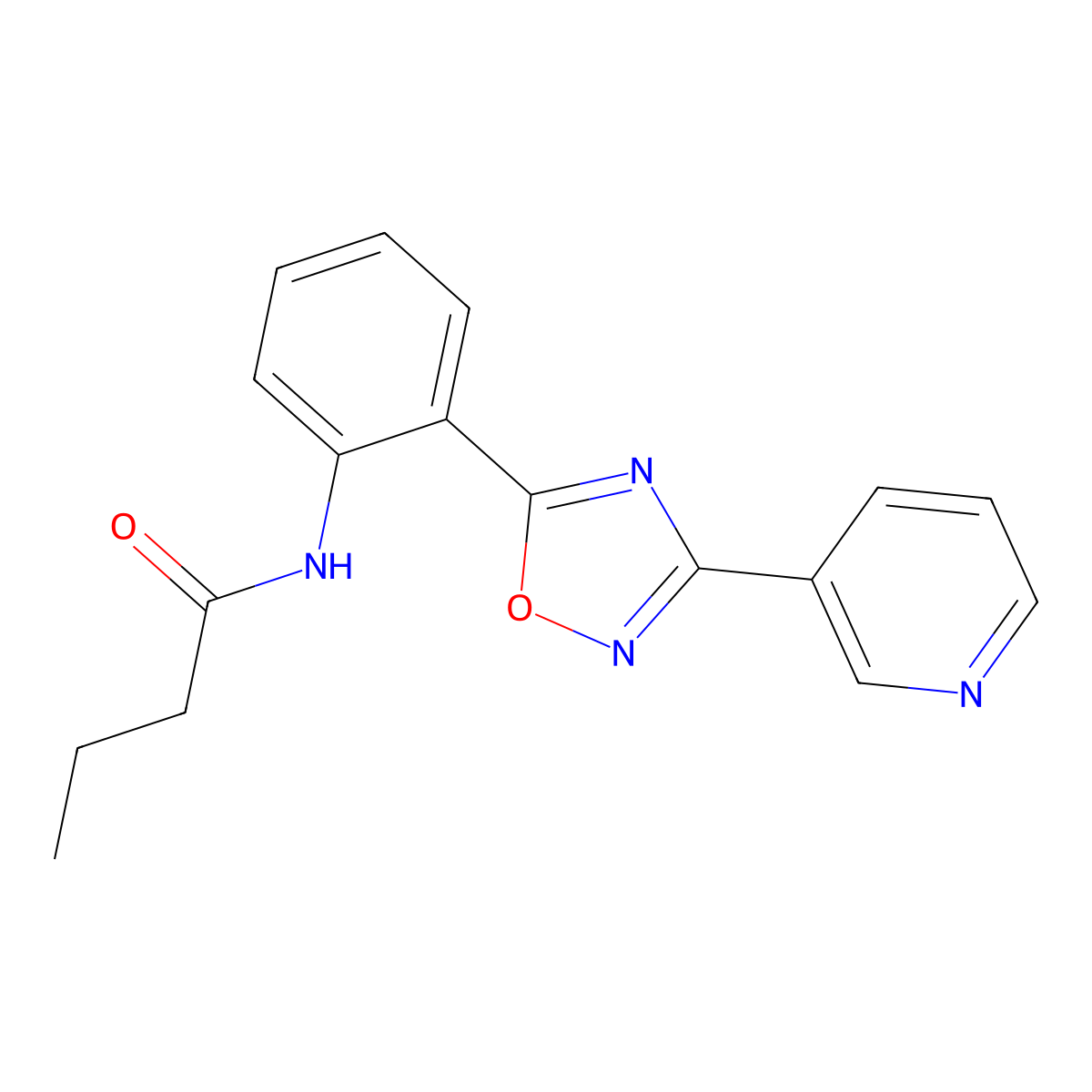 N-{2-[3-(3-pyridinyl)-1,2,4-oxadiazol-5-yl]phenyl}butanamide molecular structure, CAS 1119403-40-5