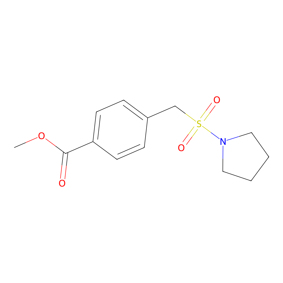 Methyl 4-[(pyrrolidine-1-sulfonyl)methyl]benzoate molecular structure, CAS 1119407-35-0