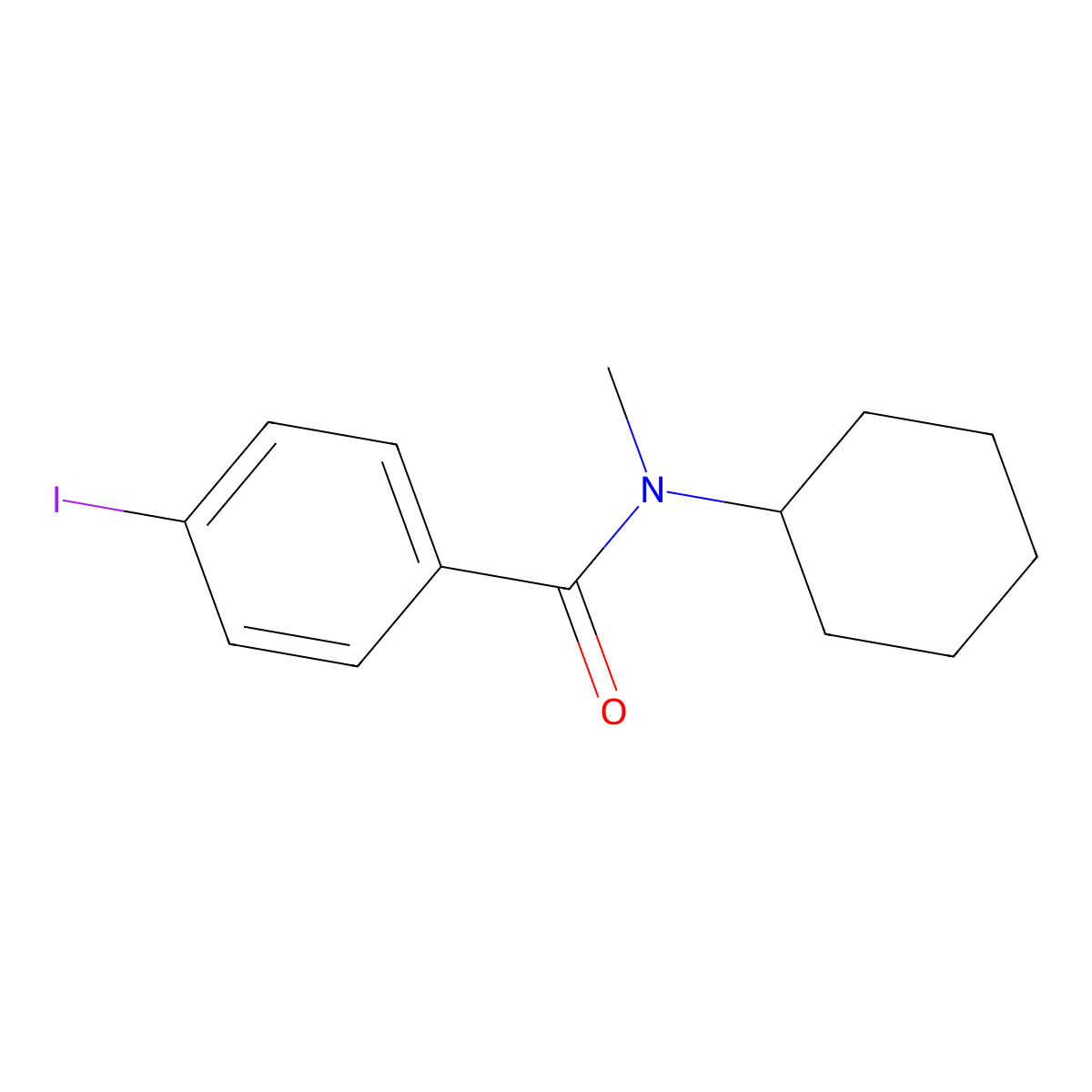 N-cyclohexyl-4-iodo-N-methylbenzamide molecular structure, CAS 1119408-76-2
