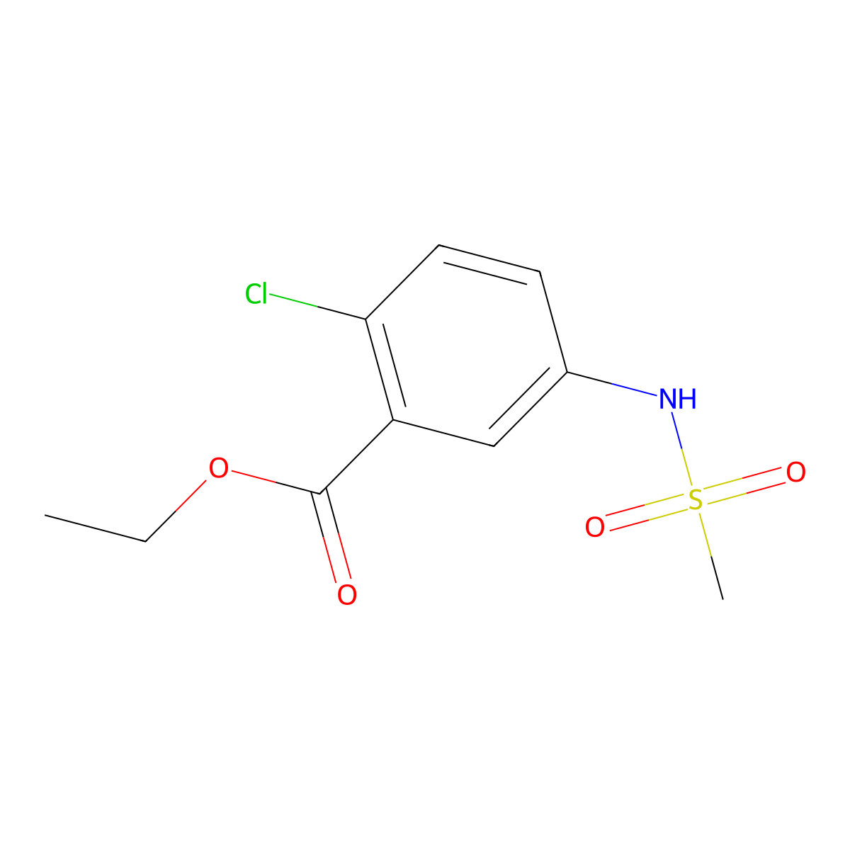 Ethyl 2-chloro-5-[(methylsulfonyl)amino]benzoate molecular structure, CAS 1119409-33-4