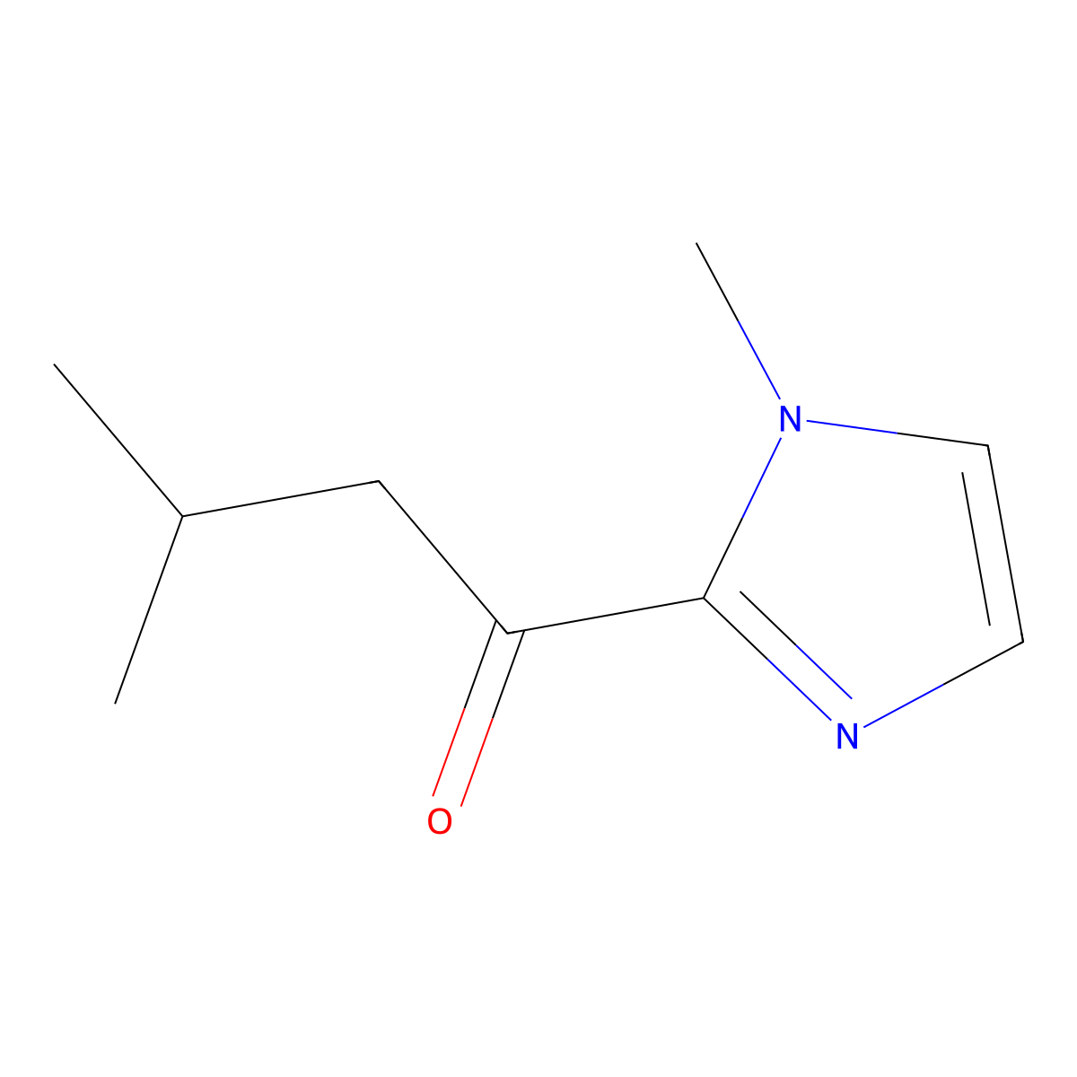 3-Methyl-1-(1-methylimidazol-2-yl)butan-1-one molecular structure, CAS 1119410-05-7
