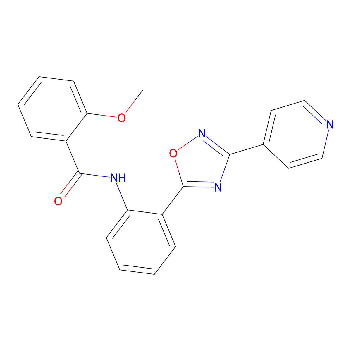 2-methoxy-N-{2-[3-(4-pyridinyl)-1,2,4-oxadiazol-5-yl]phenyl}benzamide molecular structure, CAS 1119412-81-5