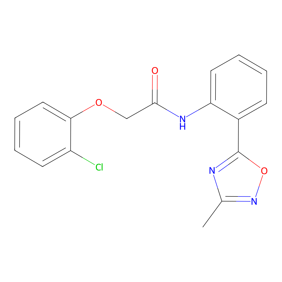 2-(2-chlorophenoxy)-N-[2-(3-methyl-1,2,4-oxadiazol-5-yl)phenyl]acetamide molecular structure, CAS 1119414-66-2