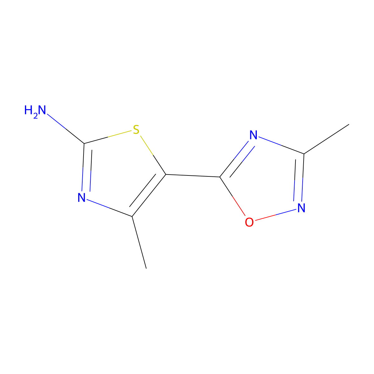 4-Methyl-5-(3-methyl-1,2,4-oxadiazol-5-YL)thiazol-2-amine molecular structure, CAS 1119415-98-3