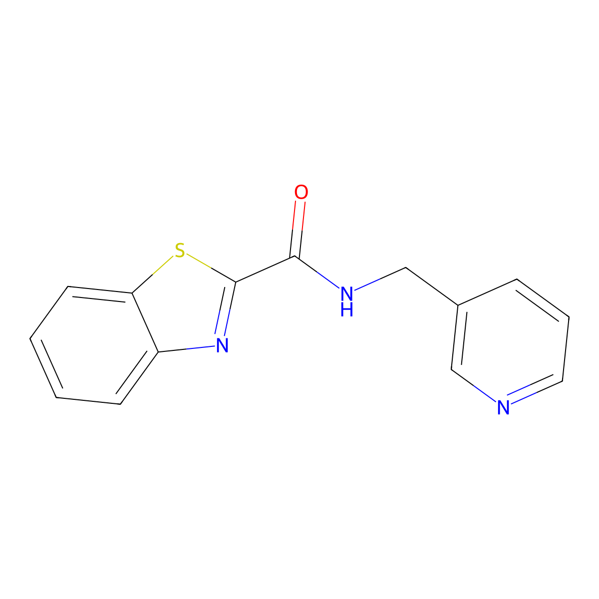 N-(pyridin-3-ylmethyl)-1,3-benzothiazole-2-carboxamide molecular structure, CAS 1119422-75-1