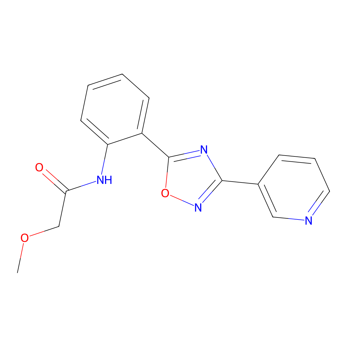 2-methoxy-N-{2-[3-(3-pyridinyl)-1,2,4-oxadiazol-5-yl]phenyl}acetamide molecular structure, CAS 1119422-93-3