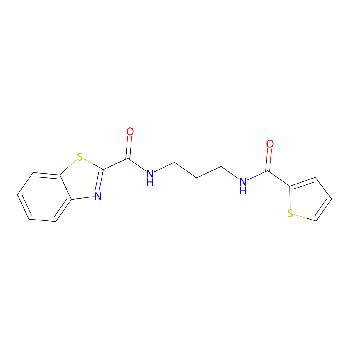 N-{3-[(2-thienylcarbonyl)amino]propyl}-1,3-benzothiazole-2-carboxamide molecular structure, CAS 1119422-95-5