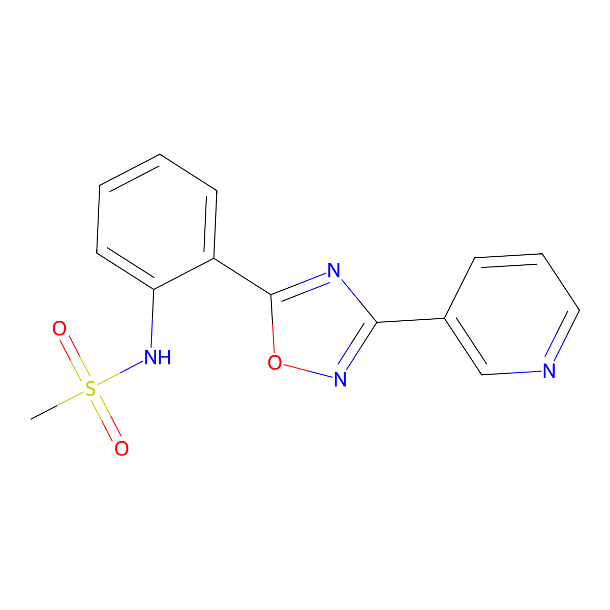 N-(2-(3-(pyridin-3-yl)-1,2,4-oxadiazol-5-yl)phenyl)methanesulfonamide molecular structure, CAS 1119423-69-6