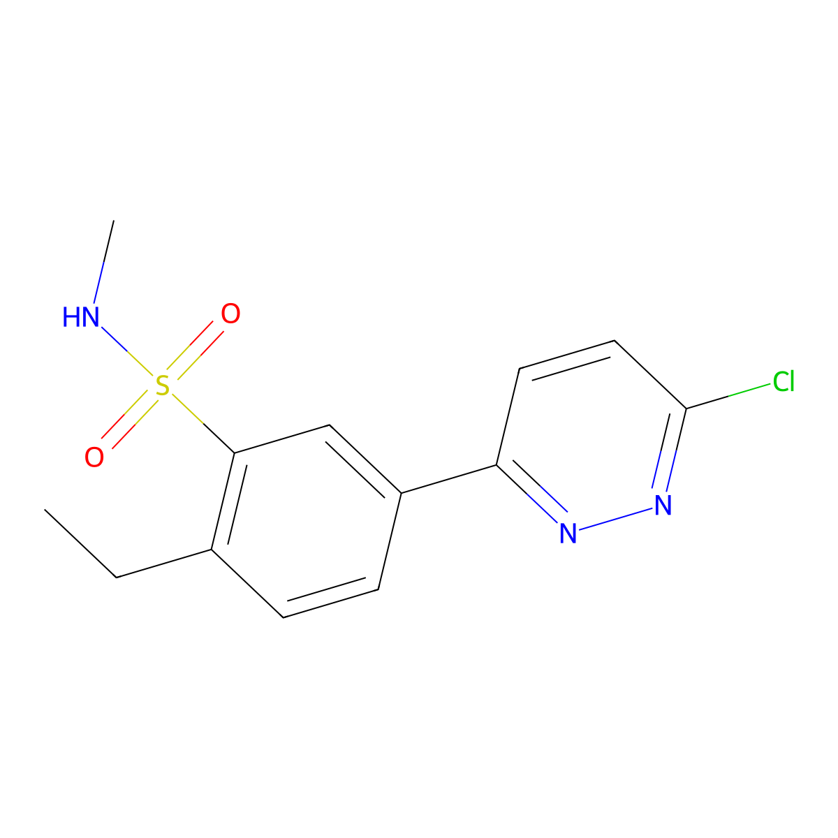 5-(6-Chloropyridazin-3-YL)-2-ethyl-N-methylbenzenesulfonamide molecular structure, CAS 1119425-87-4
