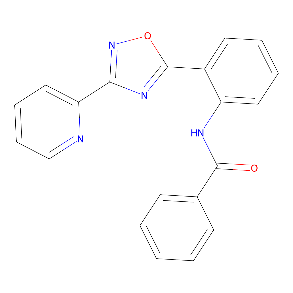 N-(2-(3-(pyridin-2-yl)-1,2,4-oxadiazol-5-yl)phenyl)benzamide molecular structure, CAS 1119427-95-0