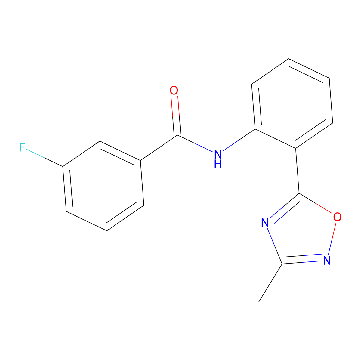3-fluoro-N-[2-(3-methyl-1,2,4-oxadiazol-5-yl)phenyl]benzamide molecular structure, CAS 1119429-25-2