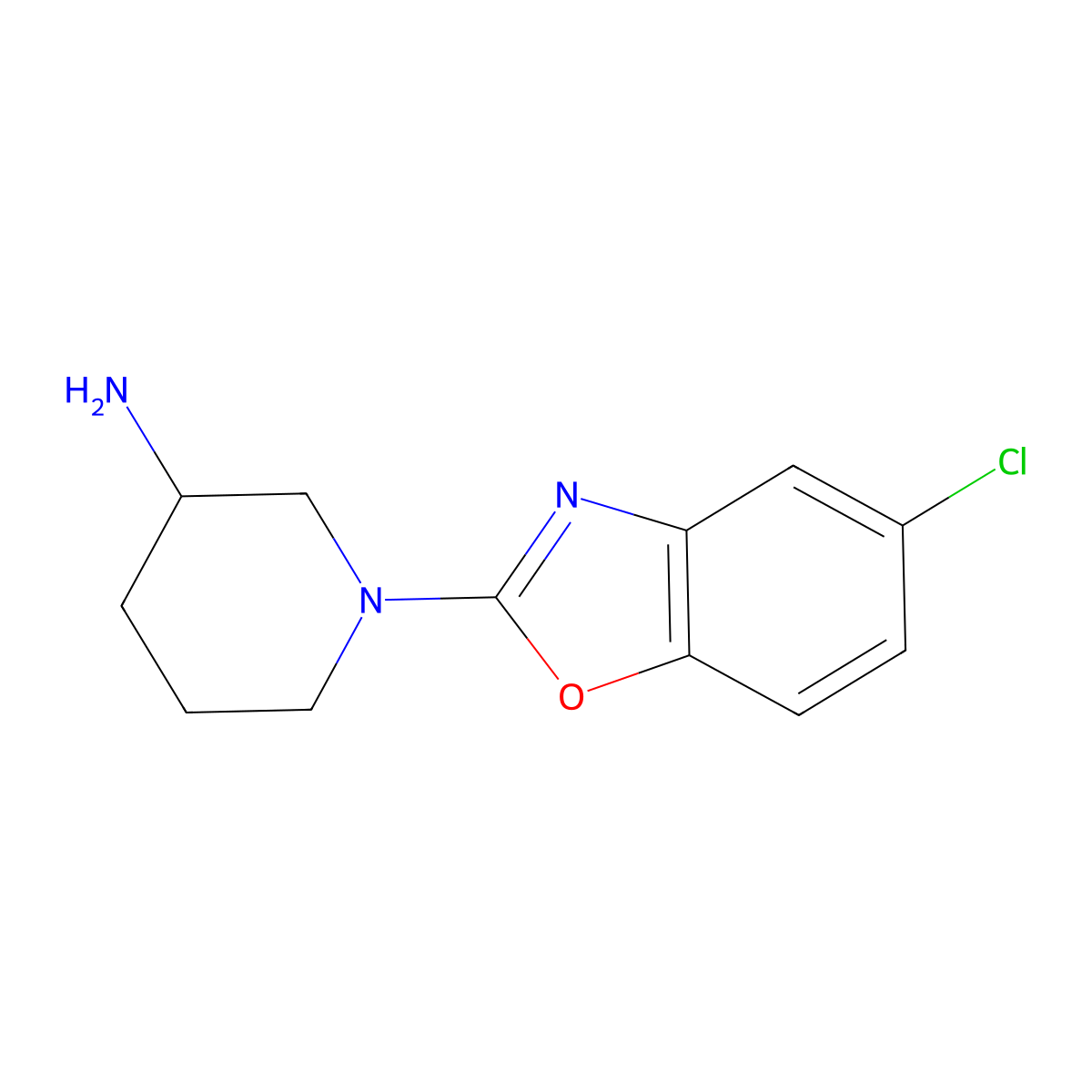1-(5-Chlorobenzo[d]oxazol-2-yl)piperidin-3-amine molecular structure, CAS 1119429-26-3