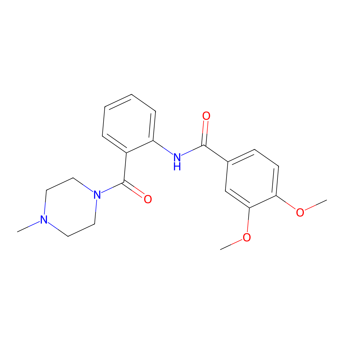 3,4-dimethoxy-N-{2-[(4-methylpiperazin-1-yl)carbonyl]phenyl}benzamide molecular structure, CAS 1119433-62-3