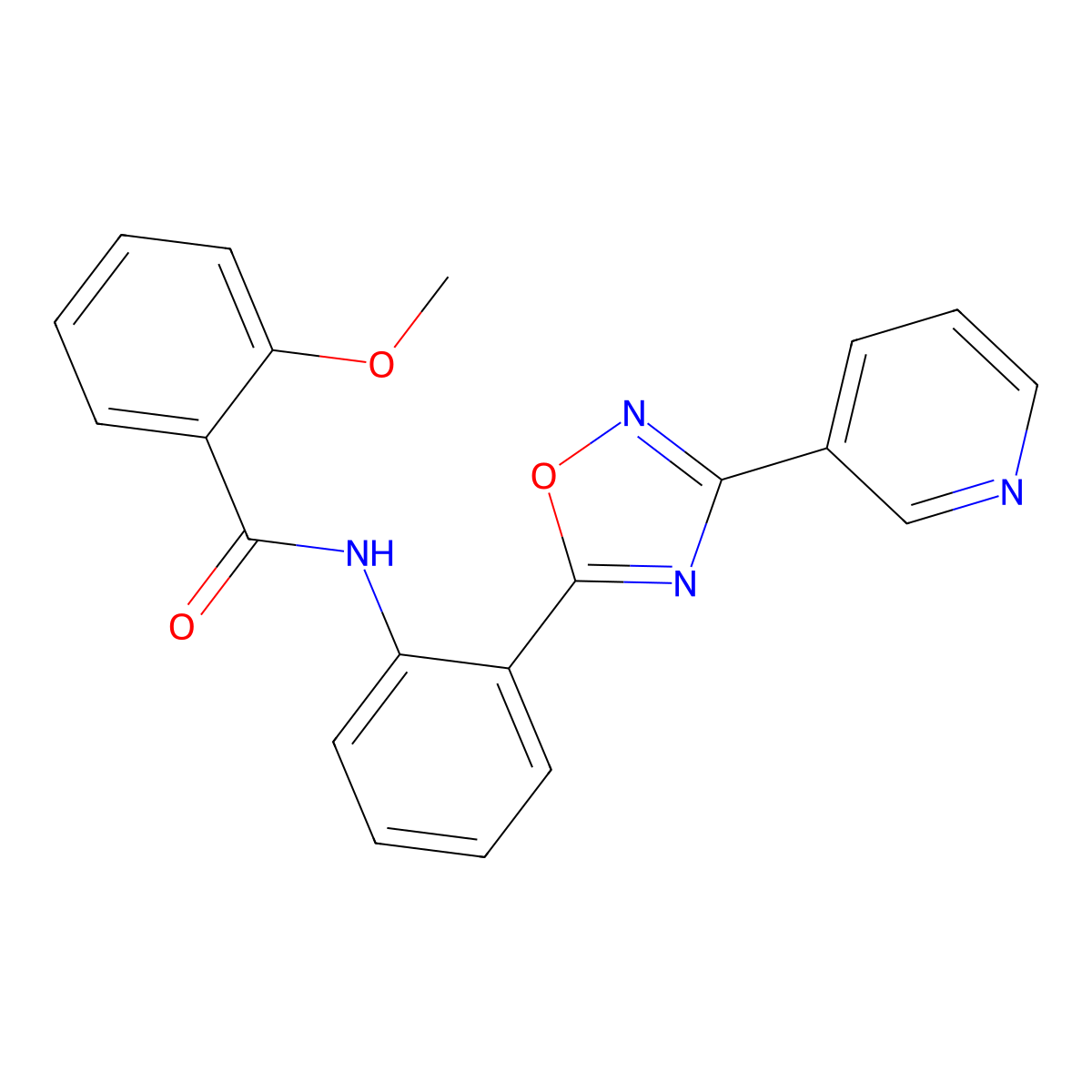 2-methoxy-N-{2-[3-(3-pyridinyl)-1,2,4-oxadiazol-5-yl]phenyl}benzamide molecular structure, CAS 1119433-79-2
