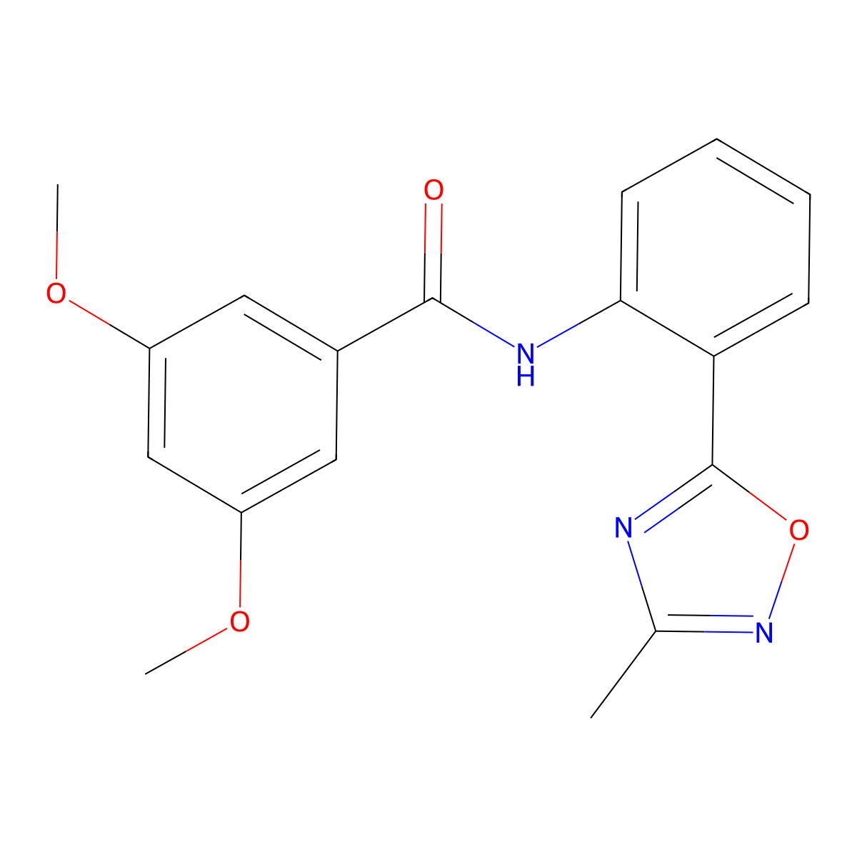 3,5-dimethoxy-N-[2-(3-methyl-1,2,4-oxadiazol-5-yl)phenyl]benzamide molecular structure, CAS 1119435-35-6