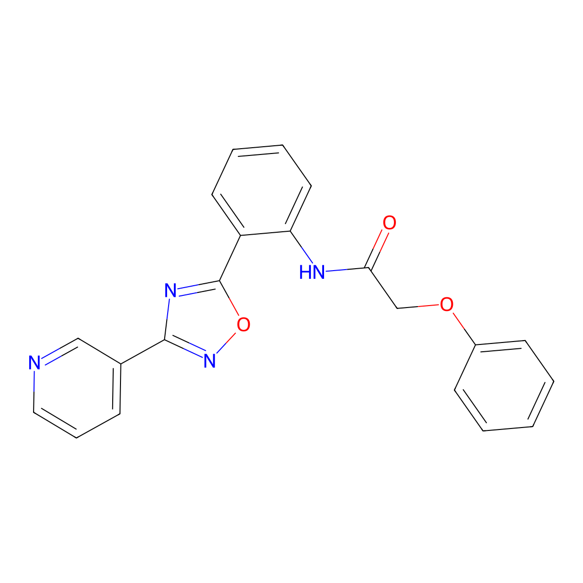 2-phenoxy-N-{2-[3-(3-pyridinyl)-1,2,4-oxadiazol-5-yl]phenyl}acetamide molecular structure, CAS 1119435-79-8