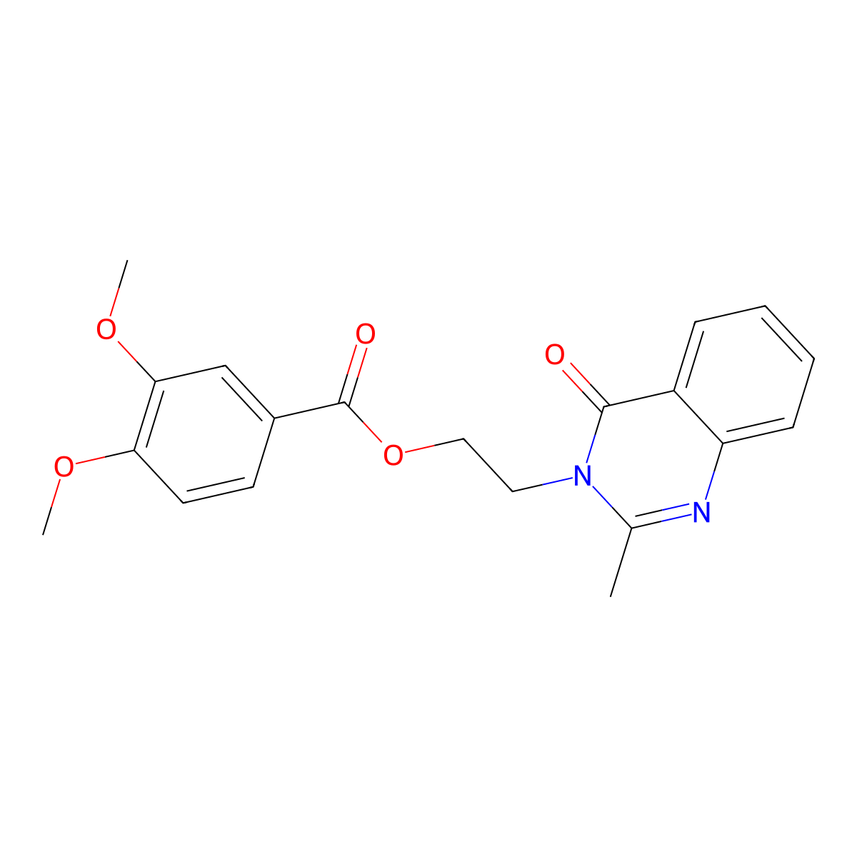 2-(2-methyl-4-oxo-3(4H)-quinazolinyl)ethyl 3,4-dimethoxybenzoate molecular structure, CAS 1119438-24-2