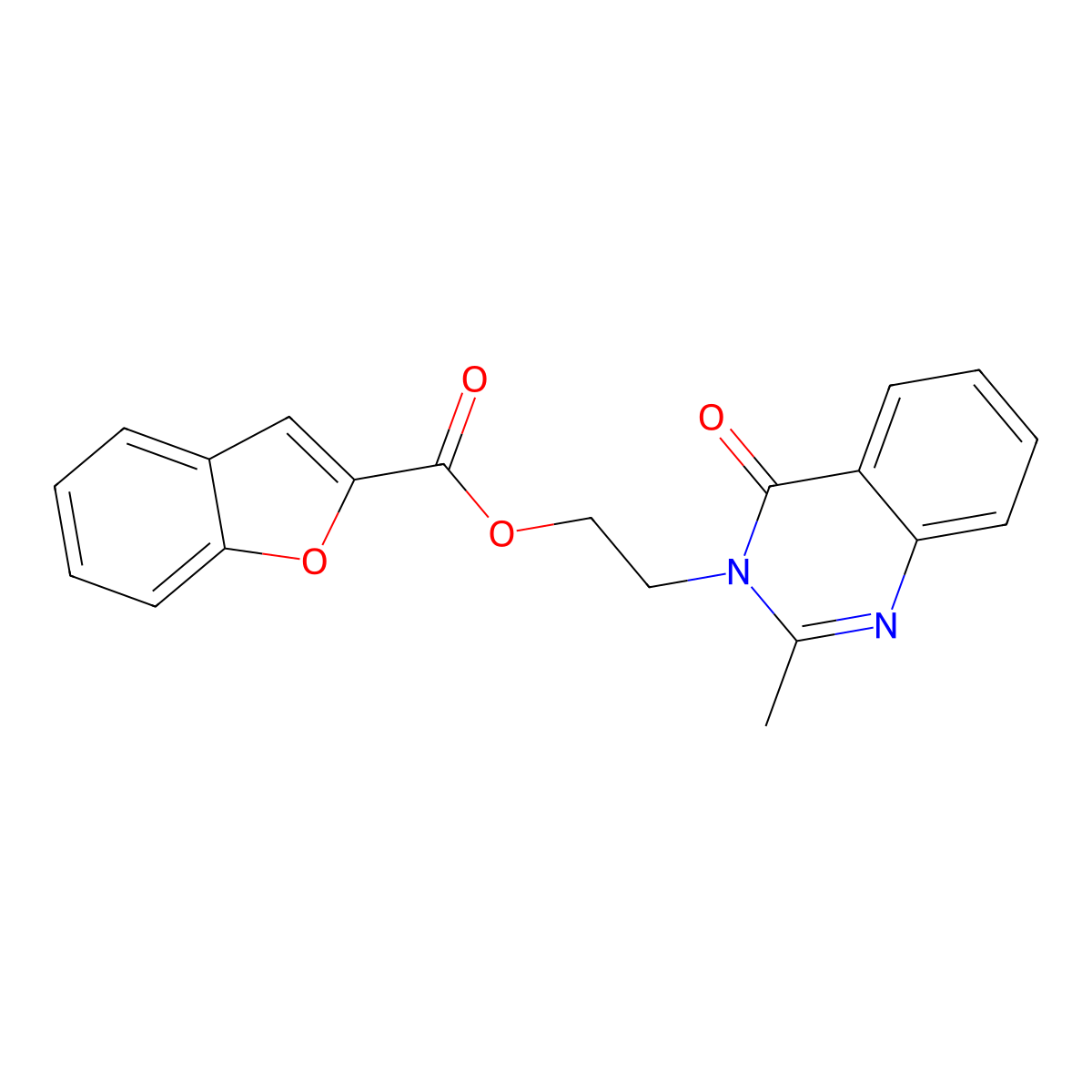 2-(2-methyl-4-oxo-3(4H)-quinazolinyl)ethyl 1-benzofuran-2-carboxylate molecular structure, CAS 1119438-69-5