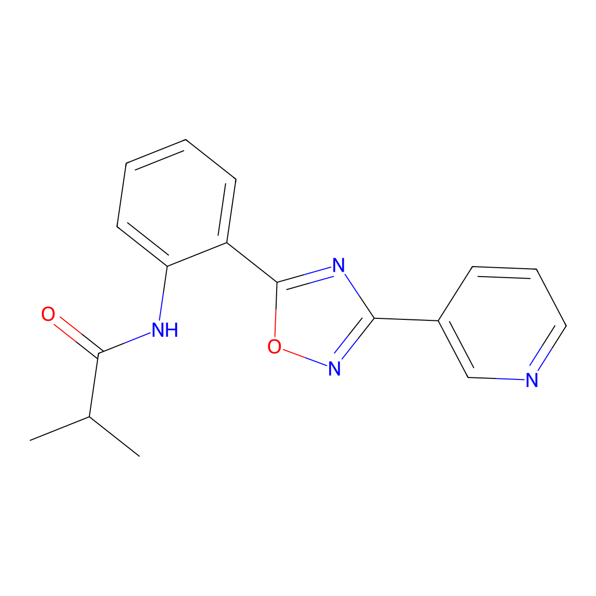 2-methyl-N-{2-[3-(3-pyridinyl)-1,2,4-oxadiazol-5-yl]phenyl}propanamide molecular structure, CAS 1119440-07-1