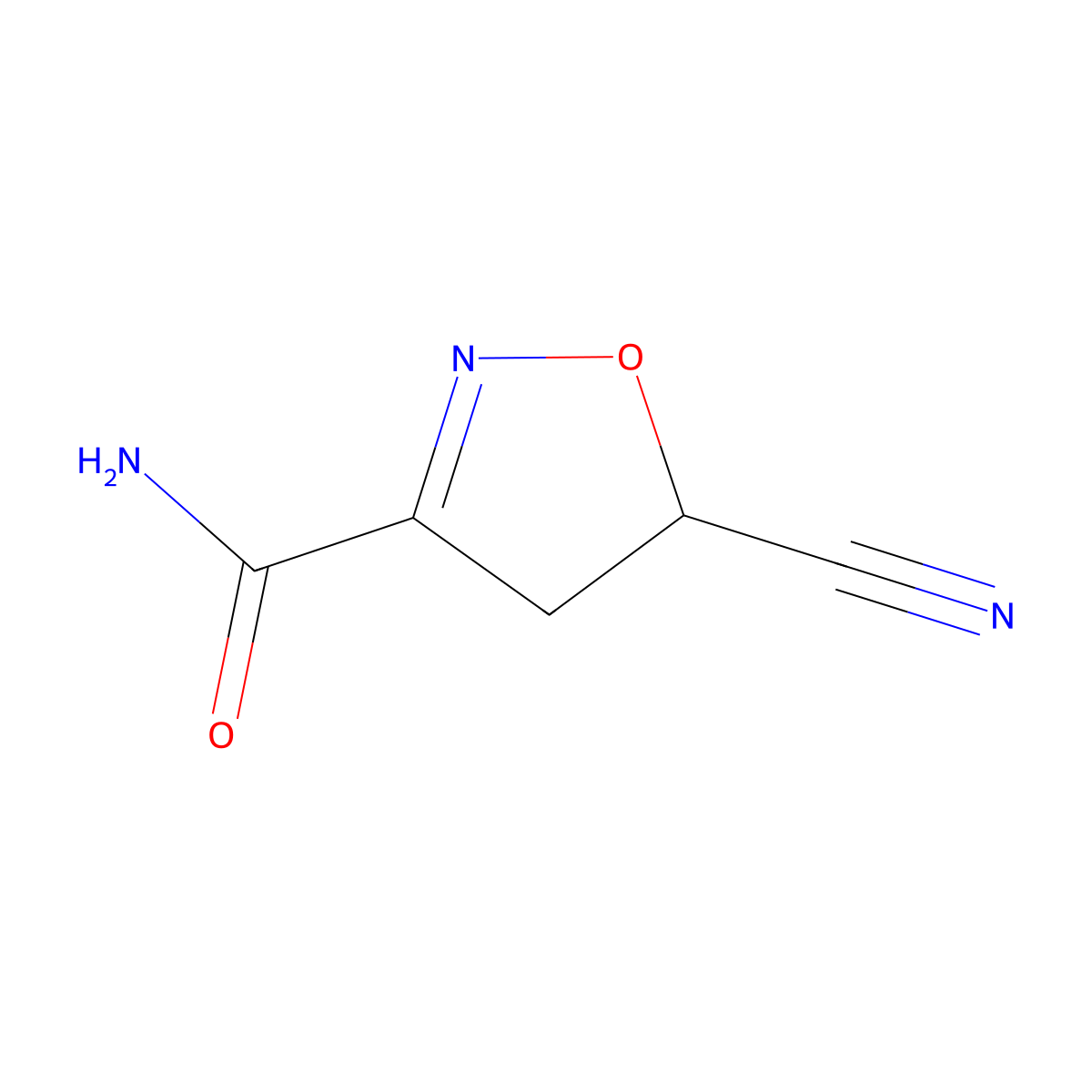 5-Cyano-4,5-dihydro-1,2-oxazole-3-carboxamide molecular structure, CAS 1119442-06-6