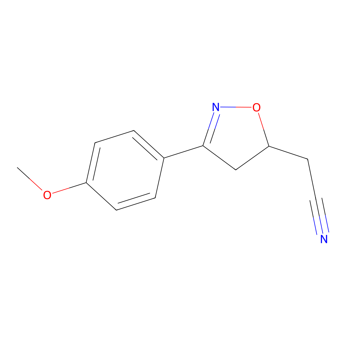 2-[3-(4-Methoxyphenyl)-4,5-dihydro-1,2-oxazol-5-yl]acetonitrile molecular structure, CAS 1119442-09-9