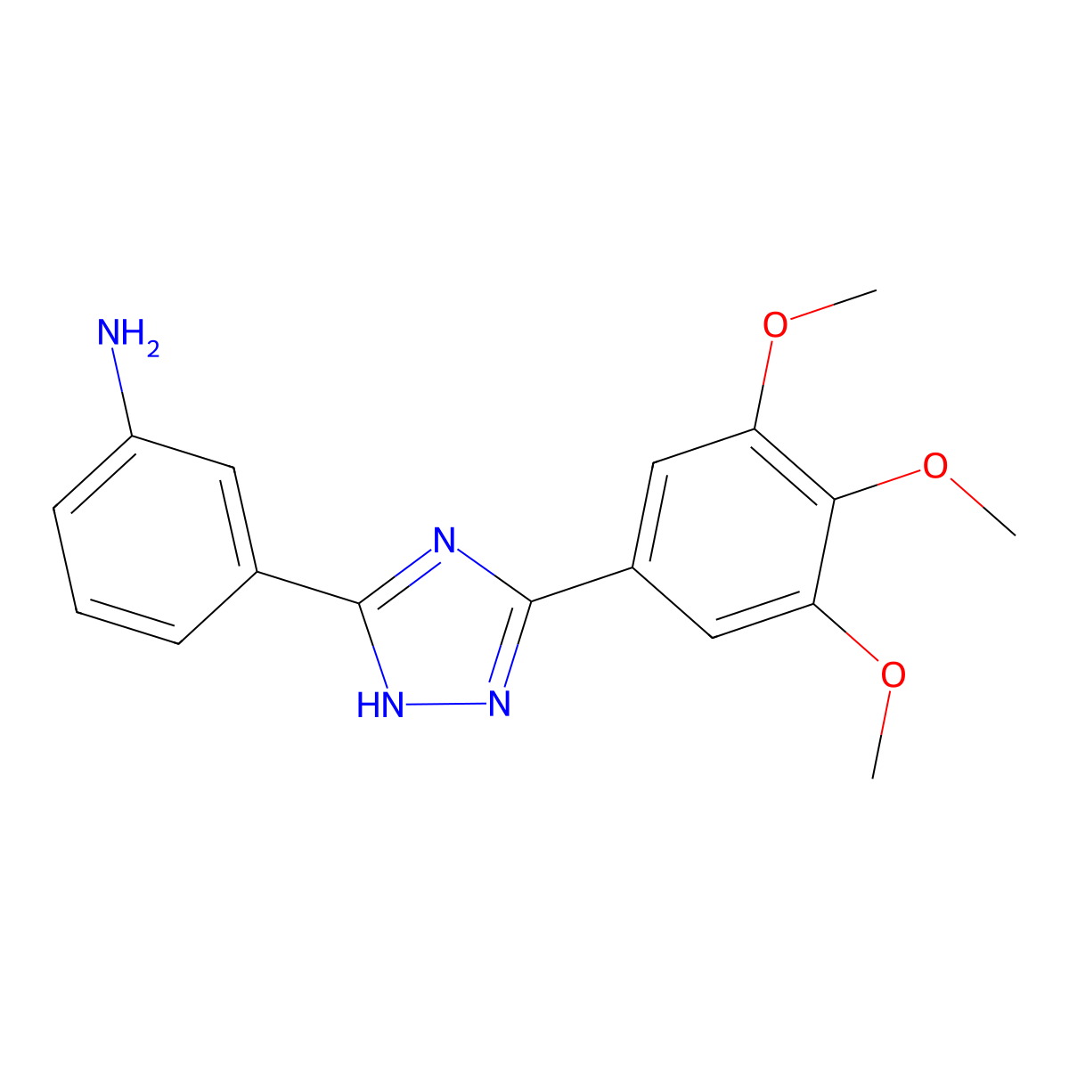 3-[5-(3,4,5-trimethoxyphenyl)-1H-1,2,4-triazol-3-yl]aniline molecular structure, CAS 1119442-12-4