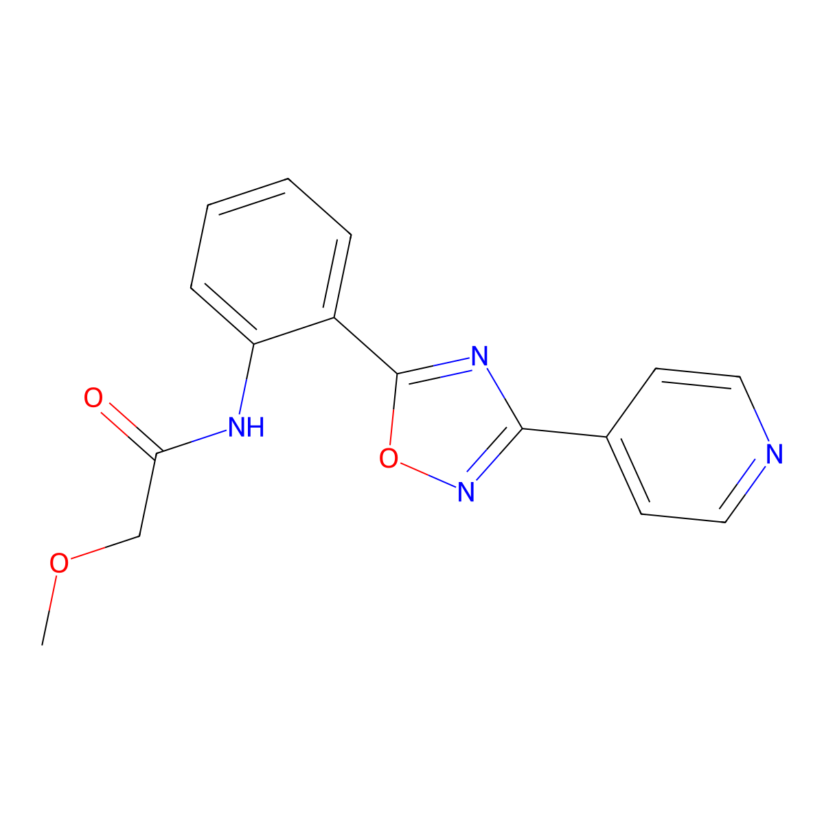 2-methoxy-N-{2-[3-(4-pyridinyl)-1,2,4-oxadiazol-5-yl]phenyl}acetamide molecular structure, CAS 1119442-17-9
