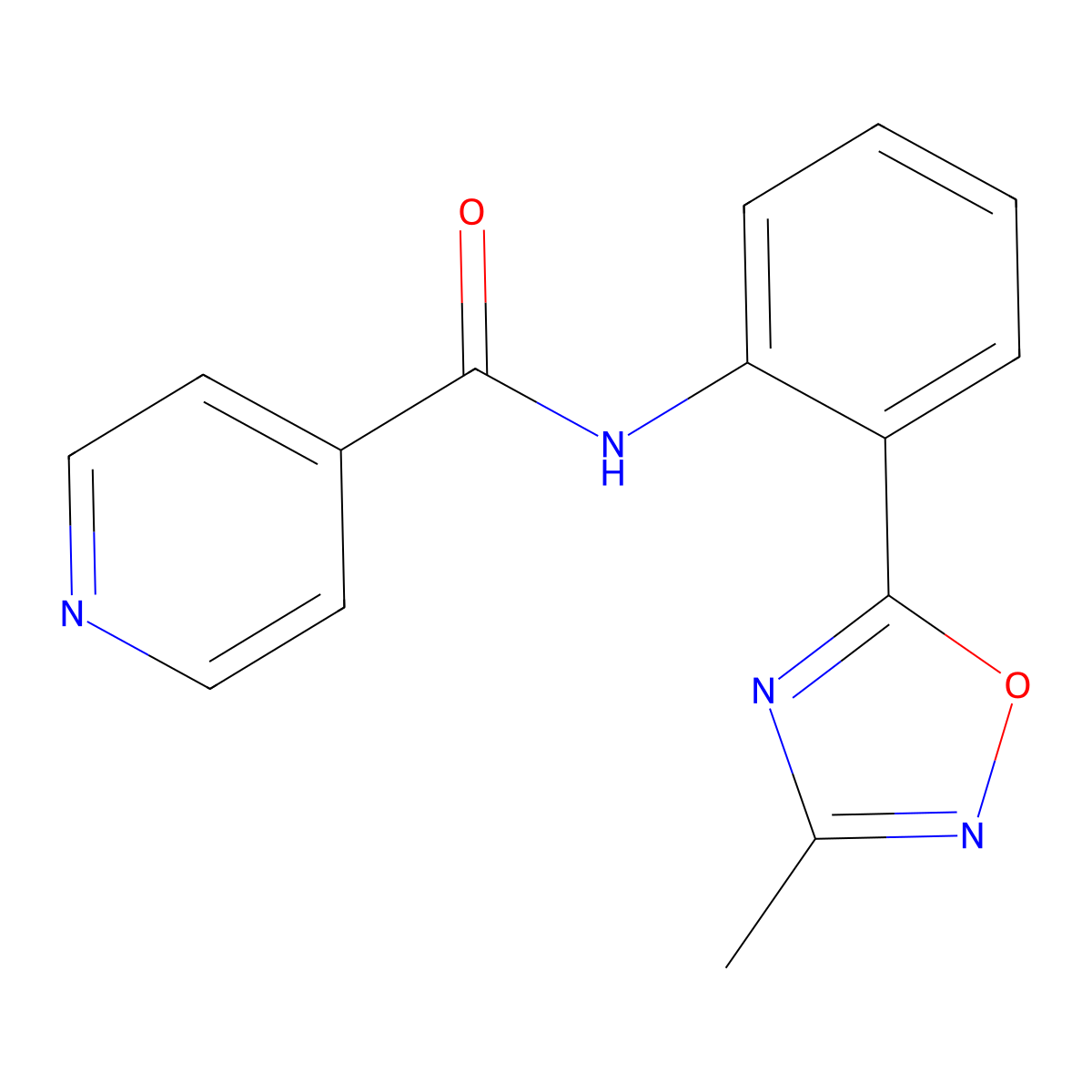 N-[2-(3-methyl-1,2,4-oxadiazol-5-yl)phenyl]pyridine-4-carboxamide molecular structure, CAS 1119442-65-7
