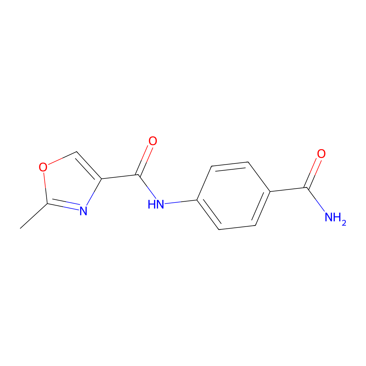 N-[4-(Aminocarbonyl)phenyl]-2-methyl-4-oxazolecarboxamide molecular structure, CAS 1119444-26-6