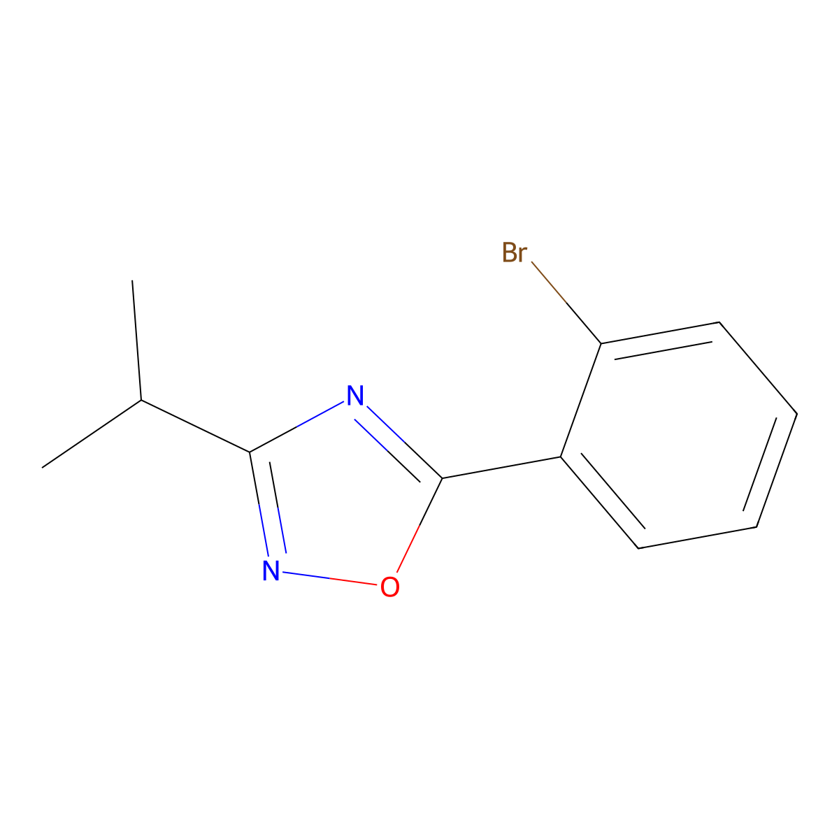 5-(2-Bromophenyl)-3-(propan-2-yl)-1,2,4-oxadiazole molecular structure, CAS 1119446-19-3